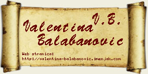 Valentina Balabanović vizit kartica